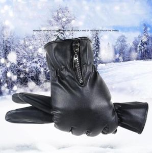 Cinq doigts gants femmes dames hiver chaud doux pu cuir extérieur coupe-vent écran tactile mitaines luxueux super conduite gant7424477