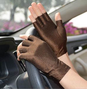 Cinq doigts gants femmes printemps été élastique sans doigts crème solaire spandex femme protection UV étiquette conduite gant R1127 658