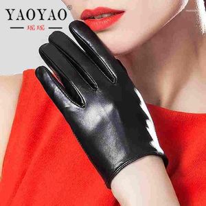 Cinq doigts gants femmes daim cuir véritable court mince dames Commercial Simple affaires Performance spectacle mitaines équitation Gym Luvas1