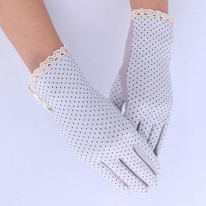 Cinq doigts gants femmes Protection solaire gant mode été/automne conduite antidérapant crème solaire Golves pour dame