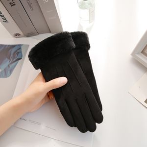 Vijf Vingers Handschoenen Dames Winterhandschoenen Warme Damesbonthandschoenen Lange Vinger Wanten Handschoen Rijden Winddicht Gants Hiver Femme Guantes Gift AA