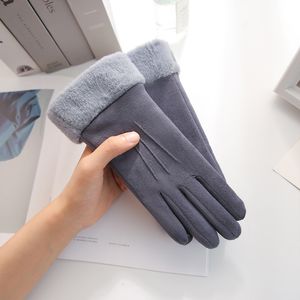 Vijf Vingers Handschoenen Vrouwen Winterhandschoenen Warme Dames Bont Handschoenen Lange Vinger Wanten Handschoen Rijden Winddicht Gants Hiver Femme Guantes Gift