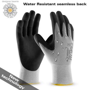 Handschoenen met vijf vingers Werk G Terug Waterbestendig 15G naadloze nylon voering Schuimnitril gecoat Gs DIY Tuin Bouw Auto workL231103