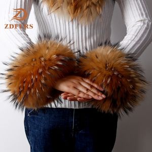 Vijf Vingers Handschoenen ZDFURS Hoge Kwaliteit Bont Manchetten Polswarmer Echt Bont Manchet Arm Dame Armband Echte Polsband Handschoen 230925