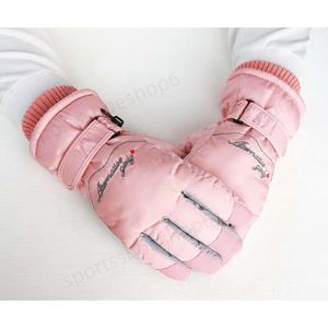 Five Fingers Source fabricante B2098 Guantes de esquí con pantalla táctil de mano completa a prueba de viento y cálidos con palabra bordada para mujer