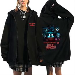 Vijf Nachten op FNAF Sweatshirts Foxy Hoodies Anime Cosplay Rits Jas Sweatshirt Heren Kleding Unisex Fleece Streetwear Jassen