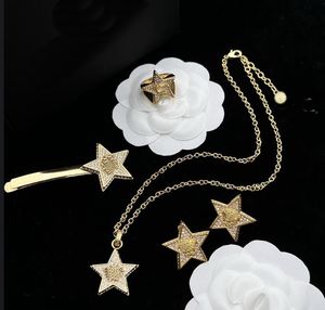 Colgante de estrella de cinco puntas con colgante de diamantes, collar, pendiente, tachuelas, anillos, horquilla, Banshee, joyería de diseñador, para mujer, para hombre, cumpleaños, fiesta festiva, regalo HMS30 --- 554