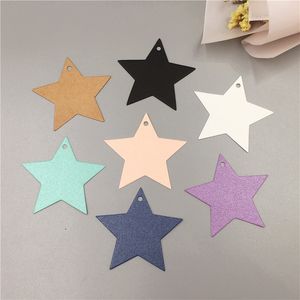 Étiquettes d'emballage en papier de forme en cinq étoiles Kraft Paper pentagram charmant pour les étiquettes de papier cadeau de poupée de jouet tags 50pcs / lot