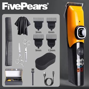 FivePears tondeuse à cheveux professionnelle tondeuse sans fil hommes coupe de cheveux Machine réglable pour hommes barbier 231220