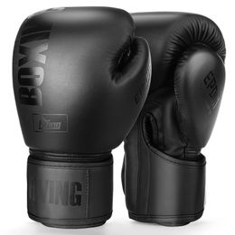 FIVING 10 12 14 16oz Gants de boxe en cuir PU Muay Thai Guantes De Boxeo Free Fight MMA Sandbag Gant d'entraînement pour hommes femmes 240112