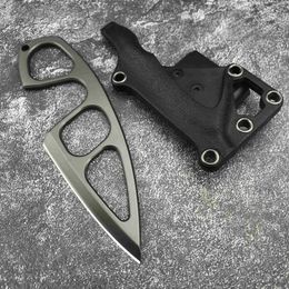 Blade à lame fixe mini couteau mignon couteaux de sauvetage de l'armée 440c Tang Tang Straight Knife, ABS Plastic Sheat Tools Outdoor Camping