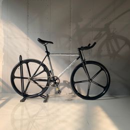 Bicicleta de engranaje fijo de una sola velocidad fijo magnesio llantas de acero marco de acero ciclismo de ciclismo de cigüeñal hueco