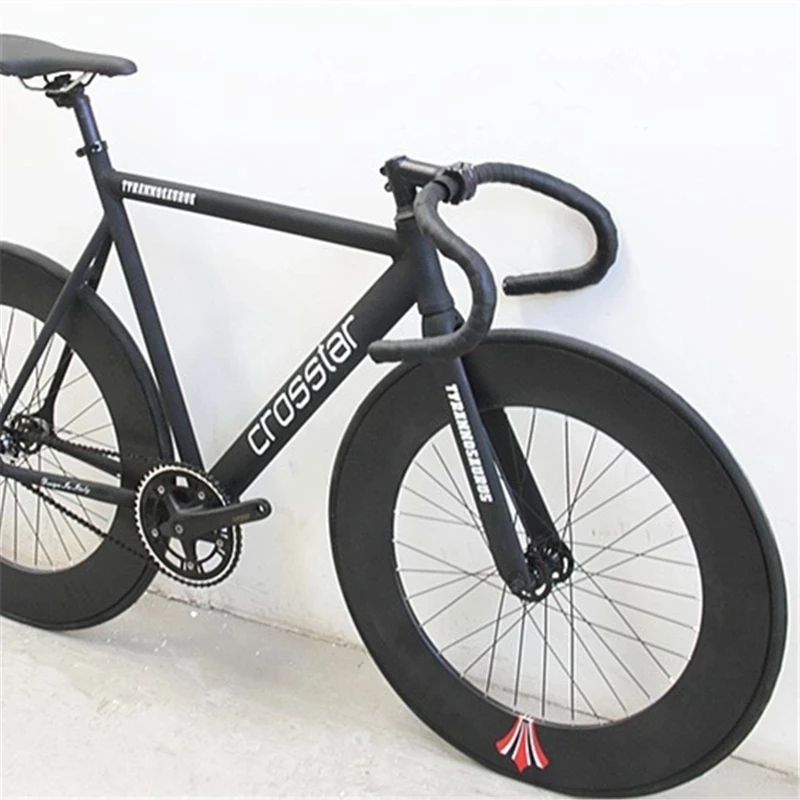 Fixed Gear Wheelset 90mm Rim 70mm Aluminium Alloy Flip-Flop Wheel Road Bike Fixie Cykel med däck Cyklingdelar