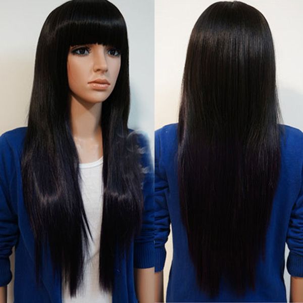 FIXSF316 jolies longues perruques de cheveux de santé naturelle de fille de santé noire pour les femmes perruque