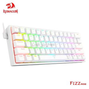 Fizz K617 REDRAGON RGB USB Mini Teclado mecánico para juegos con cable Interruptor rojo 61 teclas para computadora PC Laptop cable desmontable HKD230808