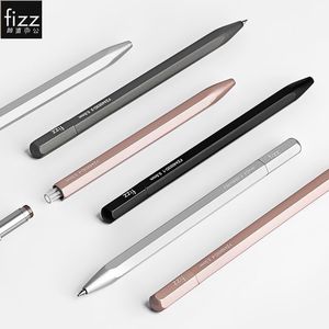 Fizz-Bolígrafo de Gel de tinta negra, letrero de Metal de 0,5 MM, para reuniones, escritura, diamante, escuela, oficina, papelería para exámenes