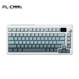 FL ESPORTS CMK75 clavier mécanique à 82 touches avec écran d'affichage TFT échange rvb 24G sans fil Bluetooth filaire PBT Keycap 231228