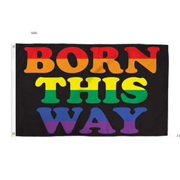 Flag 3x5fts né cette façon Gay Pride LGBT Rainbow Direct Factory 90x150cm DWE13160 FY8687 0416 0425