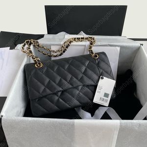 Sac drapeau classique caviar en cuir d'agneau borsa sac à main en cuir sacs à bandoulière en cuir véritable femme sac à main code de série 25,5 cm 30 cm 9A Qualité originale