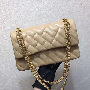 Sac drapeau classique caviar agneau borsa sac à main en cuir chaînes d'épaule sacs en cuir véritable femmes sac à main code de série 25,5 cm 30 cm qualité VIP