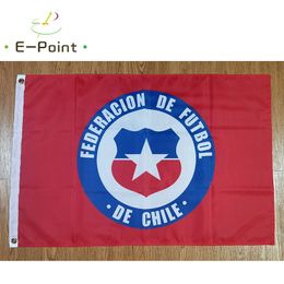 Bandera del equipo nacional de fútbol de Chile 3 pies * 5 pies (150 cm * 90 cm) bandera de jardín de casa festiva