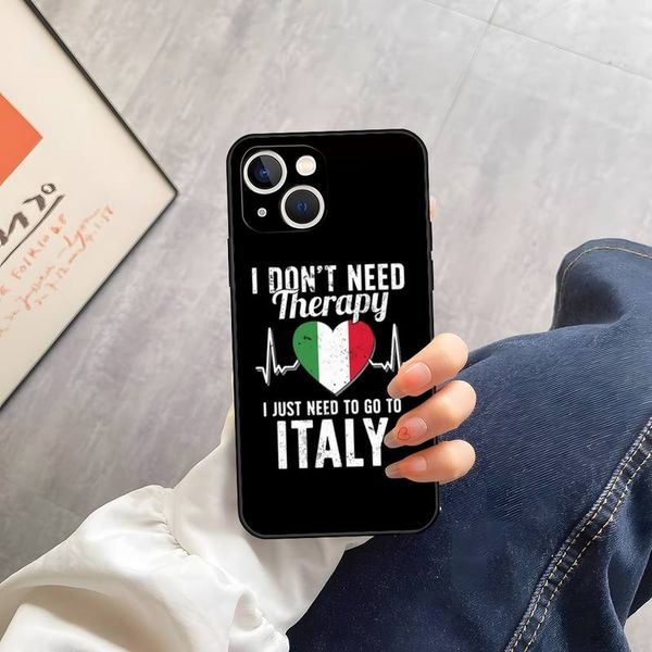 Flag Italie Téléphone pour iPhone 14 13 Pro Max 12 xr x Xs Mini 6 6s 7 8 Plus SE 2020 2022 ACCESSOIRES DE TÉLÉPHONE MOBILE DE HAUTE QUALITÉ