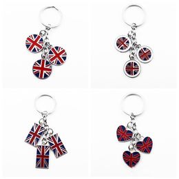 Drapeau Keychain Diverses formes British Style Pendentif Favor Car United Kingdom American Foreign Affairs Gift Flags Key ChainT2I52016