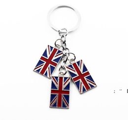 Flag Keychain diverses formes British Style Pendant Gift Favor Car voiture United American Affairs Affaires étrangères Cadeaux National Flags RRE3501075