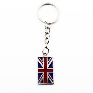 Drapeau porte-clés diverses formes pendentif de style britannique cadeau faveur voiture rouge bleu Royaume-Uni américain drapeaux des affaires étrangères porte-clés RRD6782