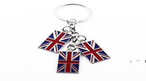 Flag Keychain diverses formes British Style Pendant Gift Favor Car Royaume-Uni American Affairs Foreign Gifts National Flags RRE3555774