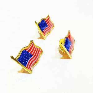 Vlag Rapel American Pin Party Supplies United States USA Hoed Tie Tack Badge Pins Mini -broches voor kledingzakken Decoratie WLY0508
