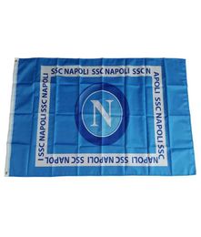 Drapeau d'Italie SSC Napoli FC 3x5ft 150x90cm Dprinte 100D Polyester Indoor Decoration extérieur Decoration avec œillets en laiton 9764082