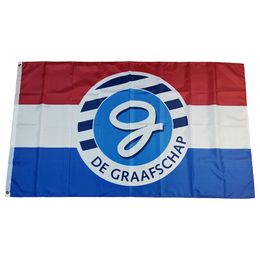Drapeau du Club de football néerlandais De Graafschap 3 * 5 pieds (90 cm * 150 cm) Drapeaux en polyester Décoration de bannière volante jardin de la maison Cadeaux de fête