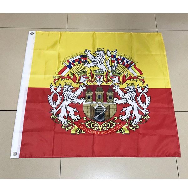 Drapeau de Prague république tchèque 120 cm * 120 cm Polyester drapeau bannière décoration volant maison jardin drapeau cadeaux de fête