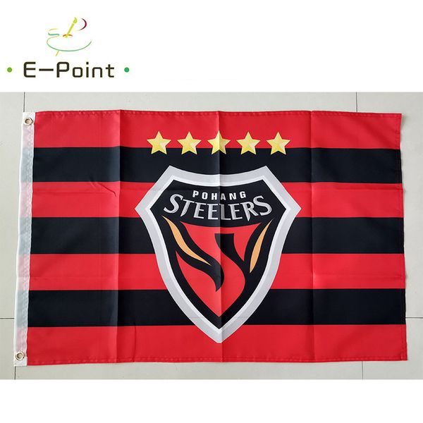 Bandera de Corea del Sur K1 League FC Pohang Steelers 3 * 5 pies (90 cm * 150 cm) Banderas de poliéster Decoración de pancartas Jardín de su casa voladora Regalos festivos