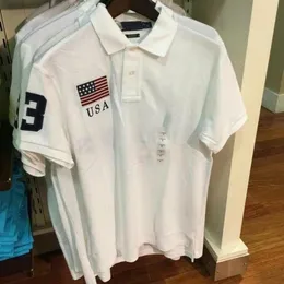 Drapeau des États-Unis polos col de chemise T-shirt polo à manches courtes pour hommes 100% coton mode vêtements pour hommes S-XXL