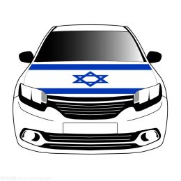 Couverture de capot de voiture, drapeaux israéliens, 3,3x5 pieds/5x7 pieds, 100% polyester, bannière de capot de voiture