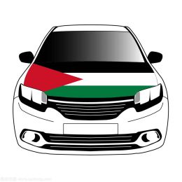 Drapeaux Palestine drapeaux couverture de capot de voiture 3,3x5 pieds/5x7 pieds 100% polyester, bannière de capot de voiture