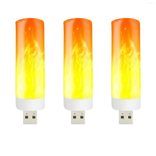 Lámpara de efecto de llama, simulación USB, bombilla parpadeante dinámica, luz nocturna decorativa Interior, decoración de jardín de fuego