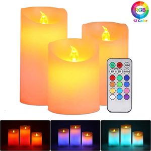 Thé LED LED LED sans flamme avec Timer Remote Control Timer Night For Home Party Christmas Room Decoration 240417