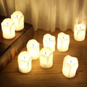 Flameless LED kaarslicht feest decoratie heldere batterij bedient theelicht met realistische vlammen kerstvakantie bruiloft thuis decor