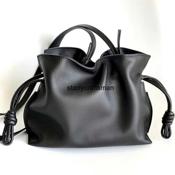 Bolsos de mano de flamenco Loewies Bolsos de lujo para mujer Bolso de la suerte de flamenco de piel de vaca original Bolso pequeño grande y mediano con cordón Bolso de mano para compras HBVZ