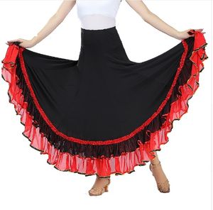 Gratis Verzending Flamenco Kostuum Rok Waltz Tango Dancewear Ballroom Dansjurk Moderne Standaard Outfits voor Dames Rokken 6 Kleur Zwart Blauw