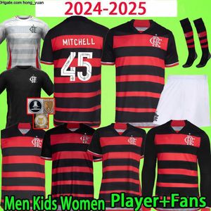 Flamengo Soccer 24/25 Jerseys 2025 Voetbaloverhemden Men Sets Kids Kit Vrouwen Camisa de Futebol Pedro Diego Gerson Gabi Lorran Fans Player
