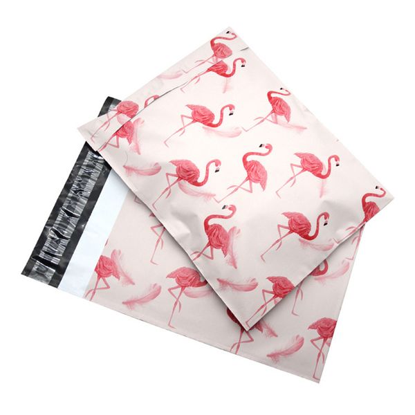 Flamingo 100 Pcs/lot enveloppes d'expédition en plastique sacs sacs de rangement adhésifs auto-scellants Poly expédition postale sacs d'expédition livraison gratuite