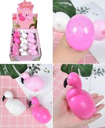 Flamingo Anti Stress Druif Bal Grappig Gadget Vent Speelgoed Stres Autisme Stemmingsopluchting Hand Pols Squeeze Kid Speelgoed 3 kleuren6110180