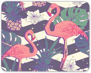 Tapis de souris flamant rose oiseaux et ananas tapis de souris en caoutchouc antidérapant-s'applique aux jeux maison école bureau tapis de souris 9.5x7.9 In