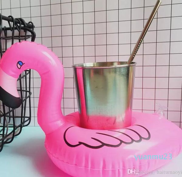 Flamingo porte-boissons piscine flotteur gonflable flottant piscine plage fête enfants nager porte-boissons pour téléphone tasse LF072 7788