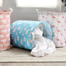 Flamingo Opvouwbare Wasmand Waterdichte Vuile Kleding Was Wasserij Manden Opbergtas Organizer Kleding Opbergdoos WDH1230