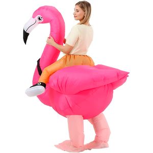 Flamingo opblaasbaar kostuum Halloween Mascot Mascot Ride Prop rollenspel voor volwassenen